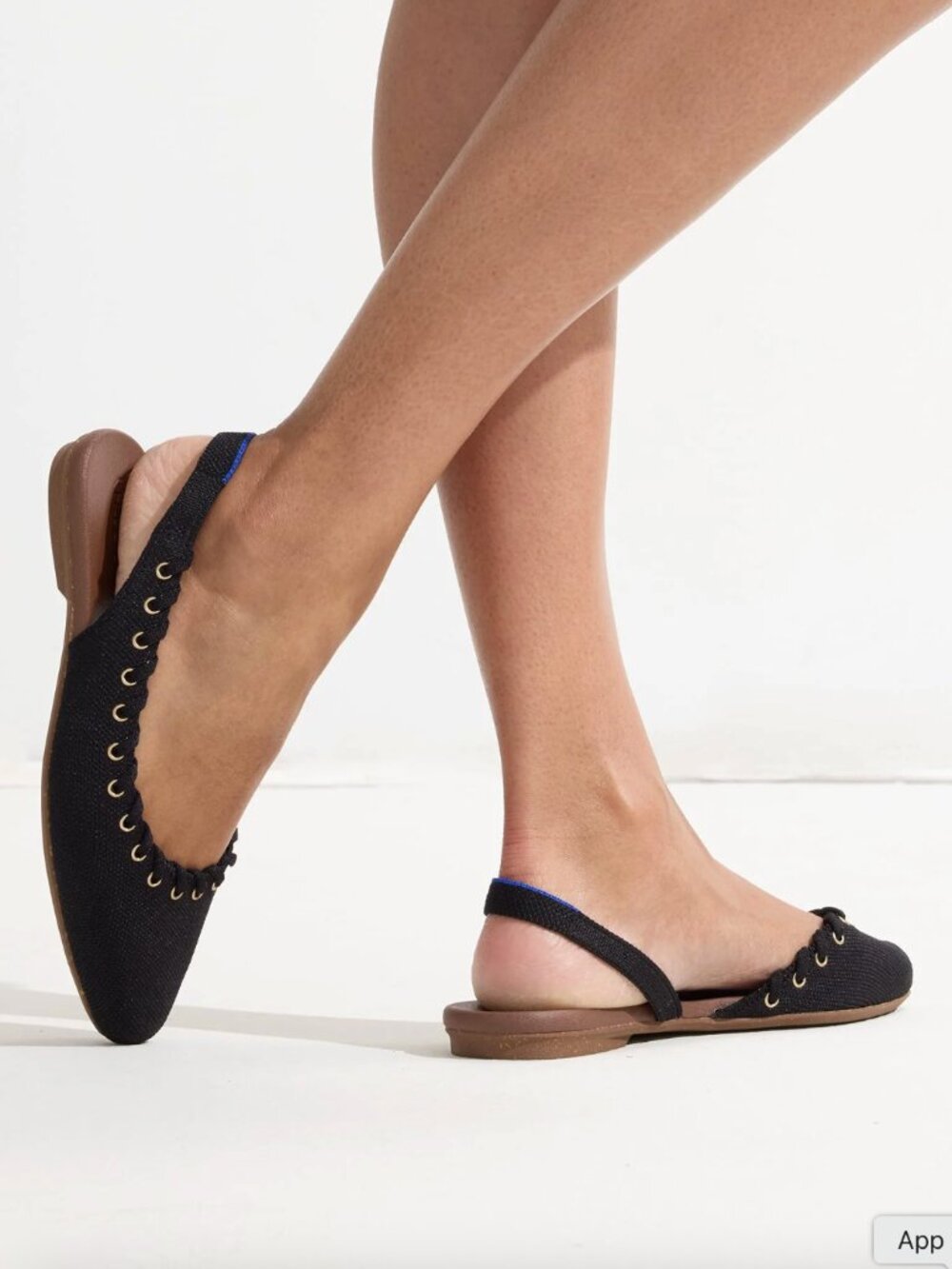 The Almond Slingback in Eyelet Black - Picture 1 of 6